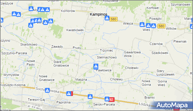 mapa Stelmachowo gmina Leszno, Stelmachowo gmina Leszno na mapie Targeo