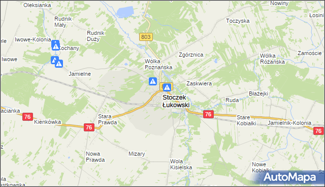 mapa Stoczek Łukowski, Stoczek Łukowski na mapie Targeo