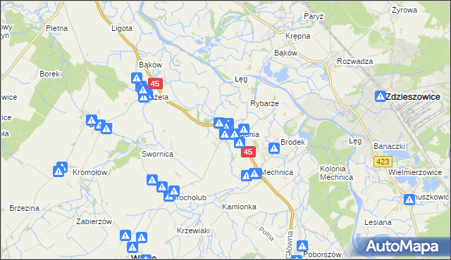 mapa Stradunia, Stradunia na mapie Targeo