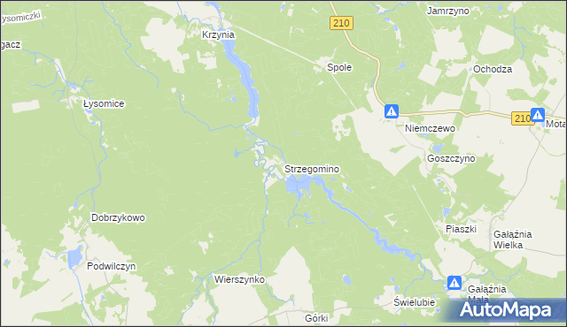 mapa Strzegomino, Strzegomino na mapie Targeo