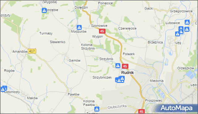 mapa Strzybnik, Strzybnik na mapie Targeo