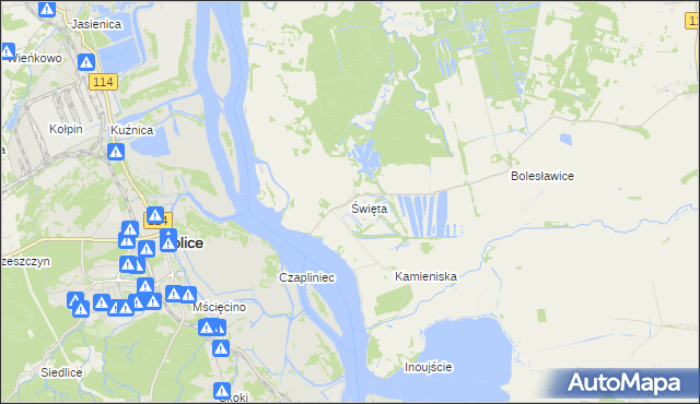 mapa Święta gmina Goleniów, Święta gmina Goleniów na mapie Targeo