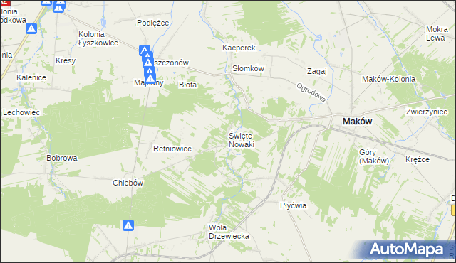 mapa Święte Nowaki, Święte Nowaki na mapie Targeo