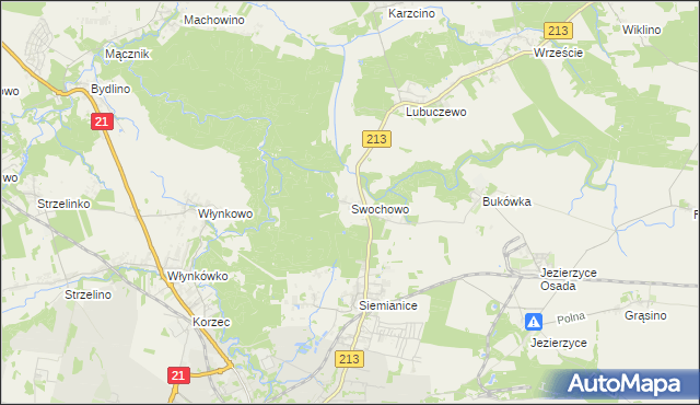 mapa Swochowo gmina Słupsk, Swochowo gmina Słupsk na mapie Targeo