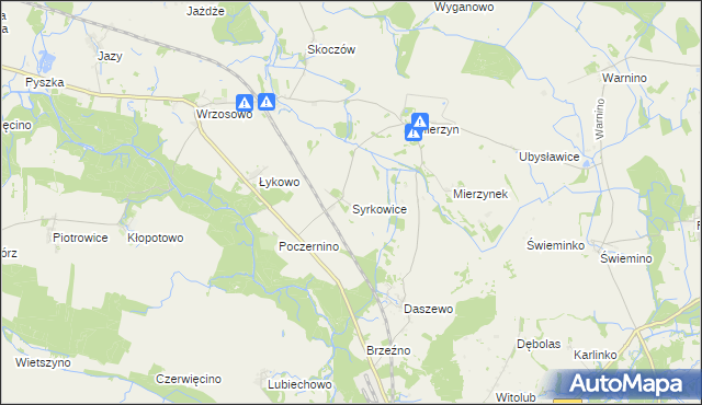 mapa Syrkowice, Syrkowice na mapie Targeo