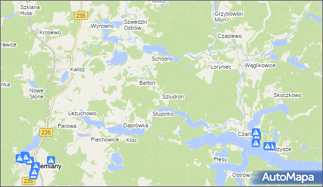 mapa Szludron, Szludron na mapie Targeo