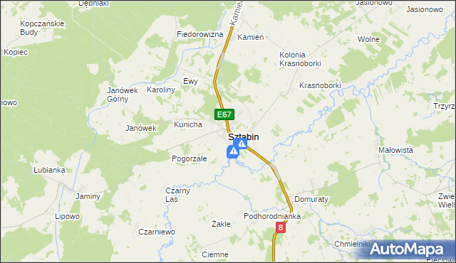 mapa Sztabin, Sztabin na mapie Targeo