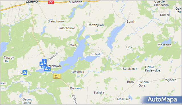 mapa Szteklin, Szteklin na mapie Targeo