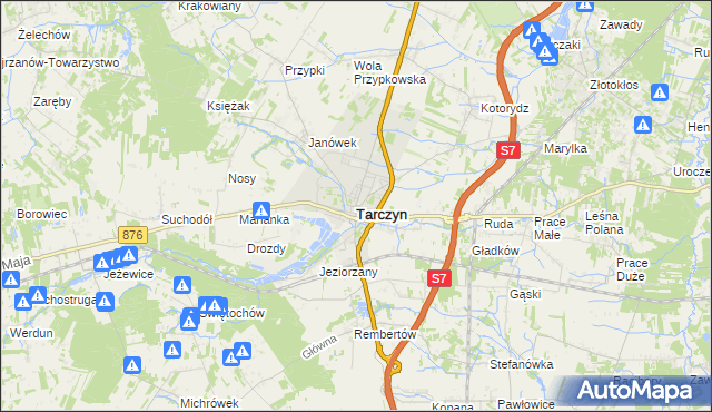 mapa Tarczyn powiat piaseczyński, Tarczyn powiat piaseczyński na mapie Targeo