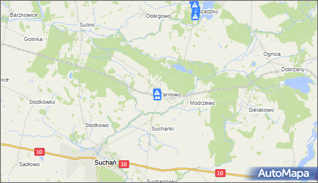 mapa Tarnowo gmina Suchań, Tarnowo gmina Suchań na mapie Targeo