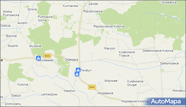 mapa Teratyn-Kolonia, Teratyn-Kolonia na mapie Targeo