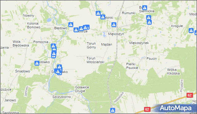 mapa Toruń Dworski, Toruń Dworski na mapie Targeo