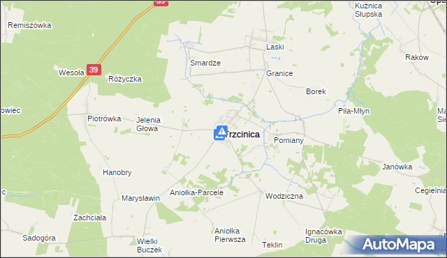 mapa Trzcinica powiat kępiński, Trzcinica powiat kępiński na mapie Targeo