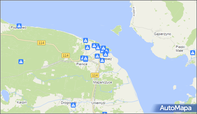 mapa Trzebież, Trzebież na mapie Targeo