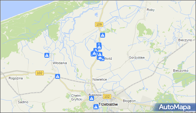 mapa Trzebusz, Trzebusz na mapie Targeo