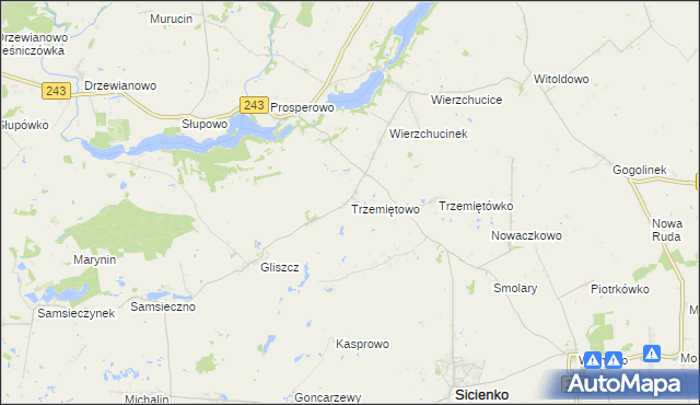 mapa Trzemiętowo, Trzemiętowo na mapie Targeo