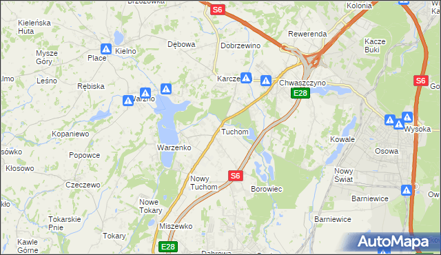 mapa Tuchom, Tuchom na mapie Targeo