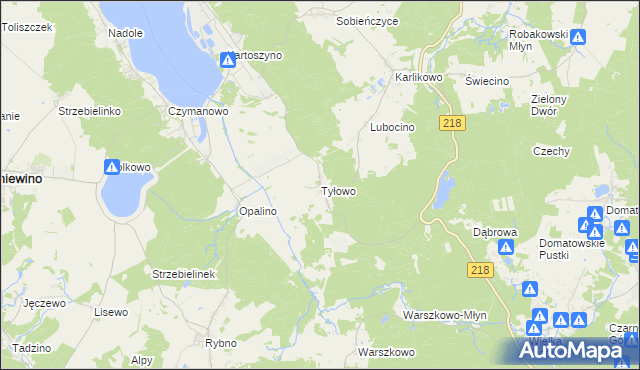 mapa Tyłowo, Tyłowo na mapie Targeo