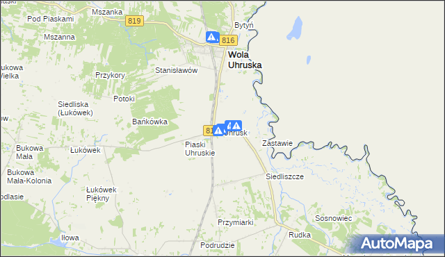 mapa Uhrusk, Uhrusk na mapie Targeo