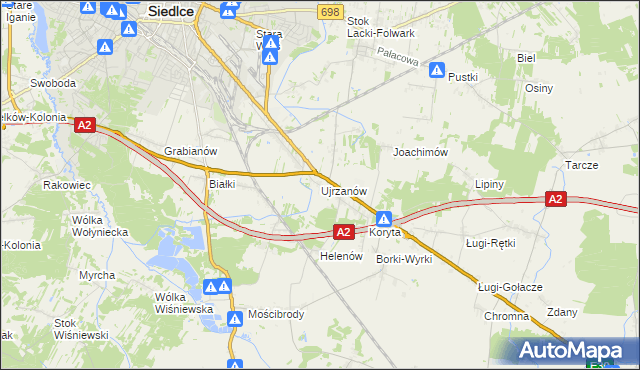 mapa Ujrzanów, Ujrzanów na mapie Targeo