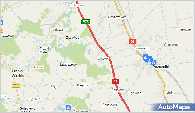 mapa Ulkowy, Ulkowy na mapie Targeo