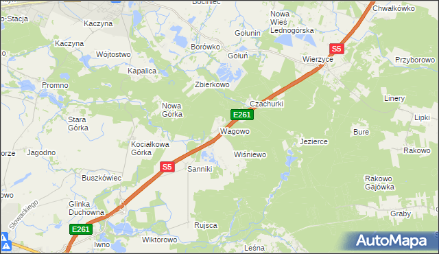 mapa Wagowo, Wagowo na mapie Targeo