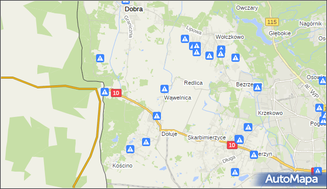 mapa Wąwelnica, Wąwelnica na mapie Targeo