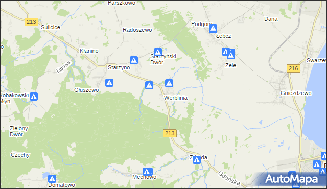 mapa Werblinia, Werblinia na mapie Targeo