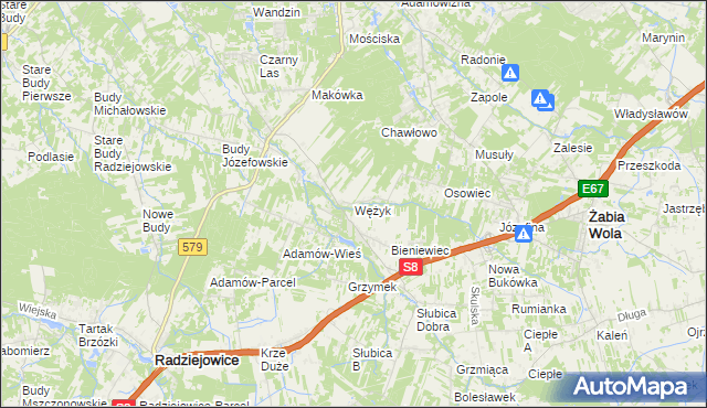 mapa Wężyk, Wężyk na mapie Targeo