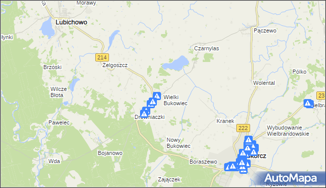 mapa Wielki Bukowiec, Wielki Bukowiec na mapie Targeo