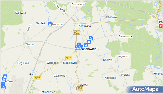 mapa Wielowieś powiat gliwicki, Wielowieś powiat gliwicki na mapie Targeo
