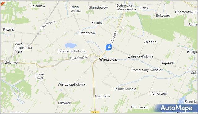 mapa Wierzbica powiat radomski, Wierzbica powiat radomski na mapie Targeo