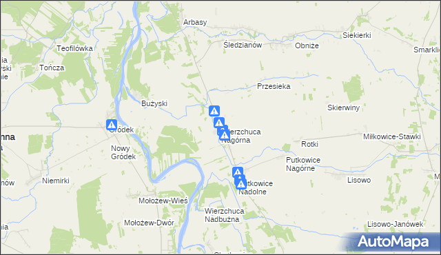 mapa Wierzchuca Nagórna, Wierzchuca Nagórna na mapie Targeo