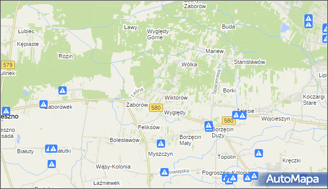 mapa Wiktorów gmina Leszno, Wiktorów gmina Leszno na mapie Targeo