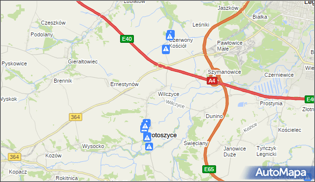 mapa Wilczyce gmina Krotoszyce, Wilczyce gmina Krotoszyce na mapie Targeo