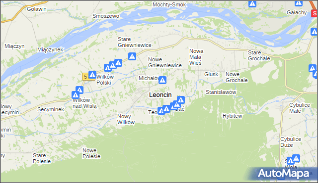 mapa Wincentówek gmina Leoncin, Wincentówek gmina Leoncin na mapie Targeo