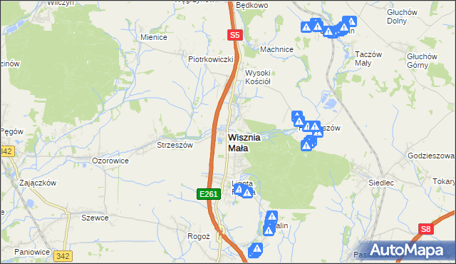 mapa Wisznia Mała, Wisznia Mała na mapie Targeo