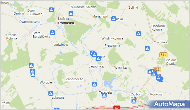 mapa Witulin, Witulin na mapie Targeo