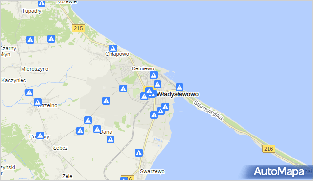 mapa Władysławowo powiat pucki, Władysławowo powiat pucki na mapie Targeo