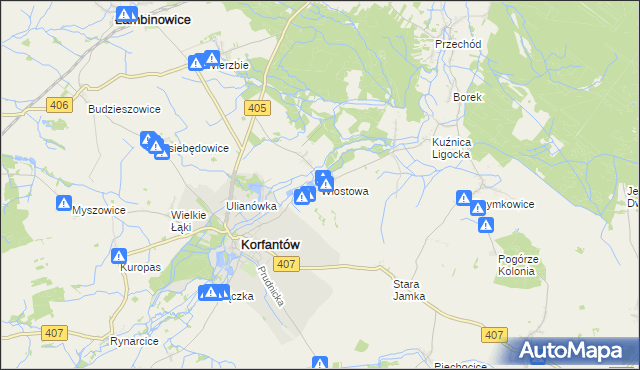 mapa Włostowa, Włostowa na mapie Targeo