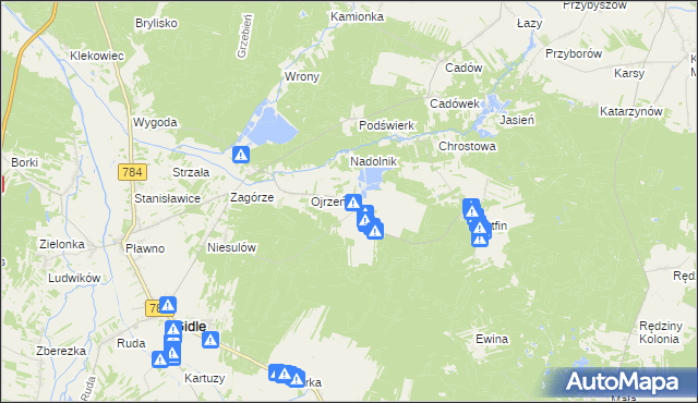 mapa Włynice, Włynice na mapie Targeo