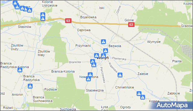 mapa Wohyń, Wohyń na mapie Targeo