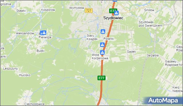 mapa Wola Korzeniowa, Wola Korzeniowa na mapie Targeo