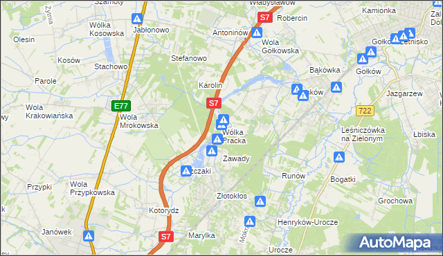 mapa Wólka Pracka, Wólka Pracka na mapie Targeo