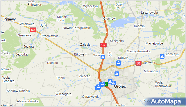 mapa Worów, Worów na mapie Targeo