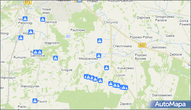 mapa Żabiczyn gmina Nasielsk, Żabiczyn gmina Nasielsk na mapie Targeo