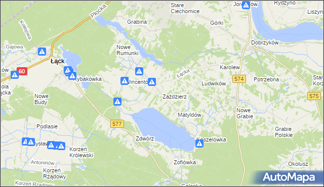 mapa Zaździerz, Zaździerz na mapie Targeo