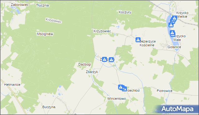 mapa Zbarzewo, Zbarzewo na mapie Targeo