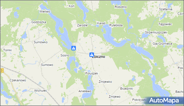 mapa Zbiczno, Zbiczno na mapie Targeo