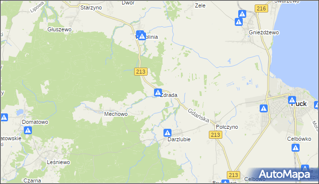 mapa Zdrada, Zdrada na mapie Targeo